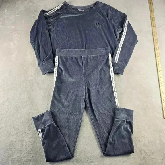 Hurley Pants - Hurley tracksuit Sweatsuit sweatshirt & Pants Blue size medium polyester blend